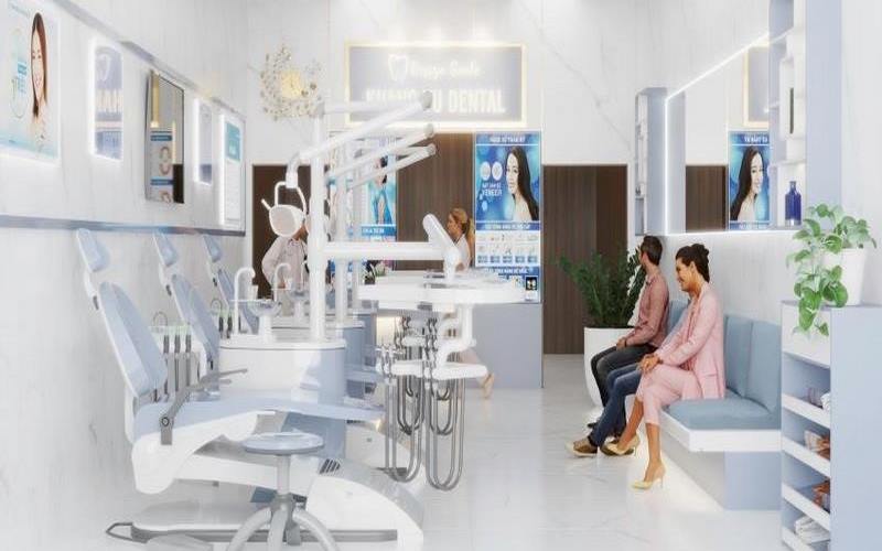 Không gian tiếp đón khách hàng tại Nha khoa Lan Anh